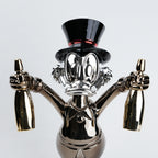 metallic duck figurine holding champagne bottles modern quirky home decor