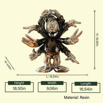 Chrome duck mascot front spec, 18.5in