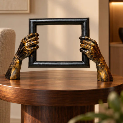 abstract hand decor accent for tabletop and modern interior styling