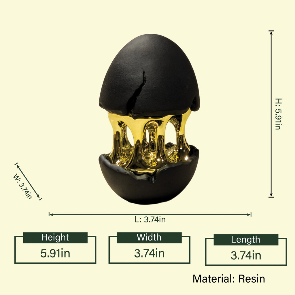 Gilded core egg spec diagram, 5.91in