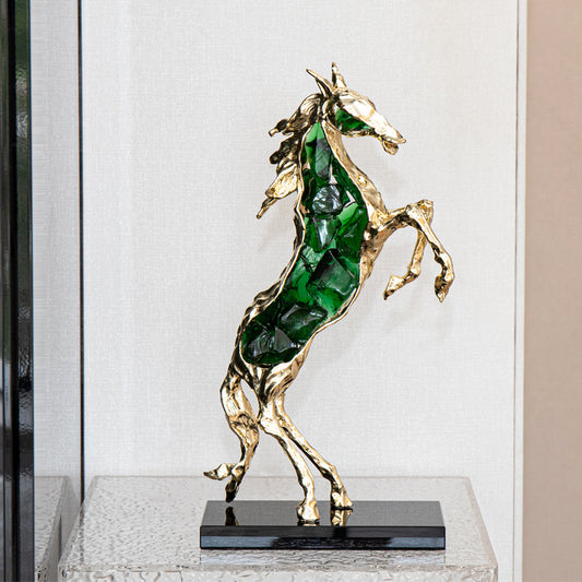 Emerald Gallop Luxury Horse Sculpture