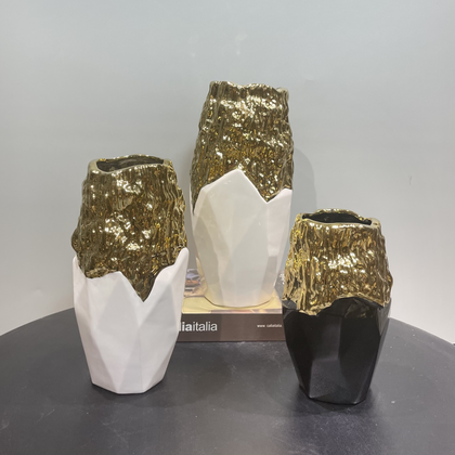 Golden Orb Ceramic Vase
