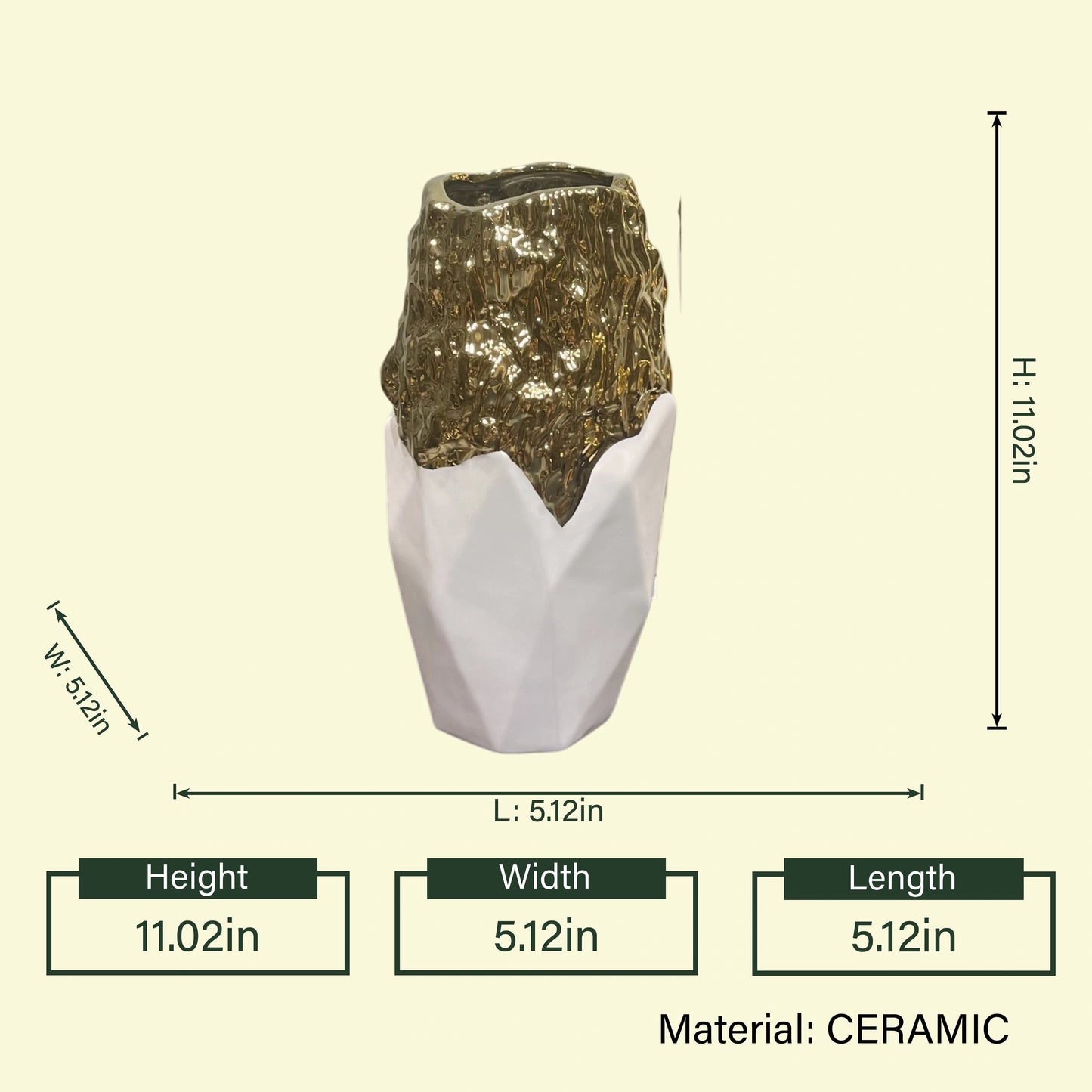 Golden Orb Ceramic Vase