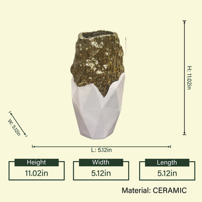 Golden Orb Ceramic Vase