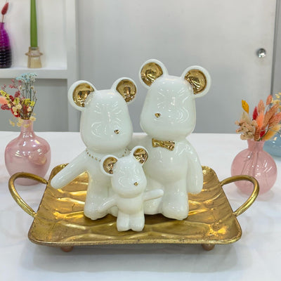 Harmony Bear Family Ceramic Decor - Set of 3