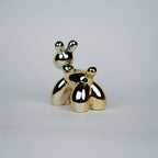 modern dog showpiece set with gold poodle figurines for tabletop decor
