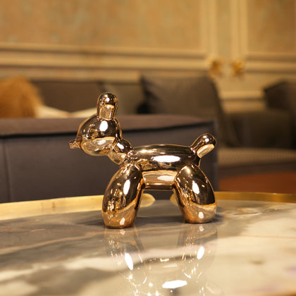 modern animal figurine decor set with rose gold poodle sculptures for tabletop styling