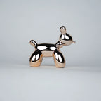 modern animal figurine decor set with rose gold poodle sculptures for tabletop styling