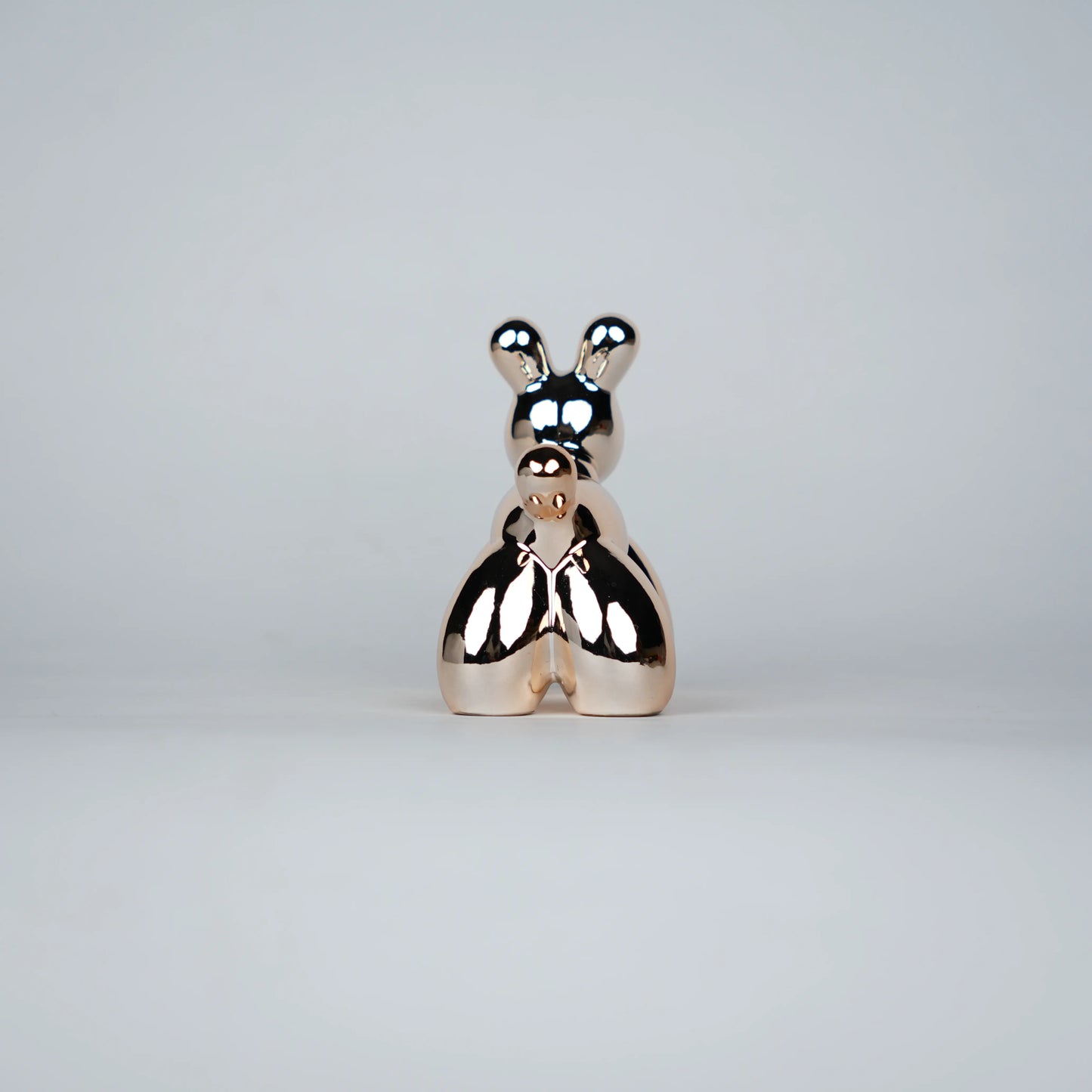 reflective rose gold poodle decor statues