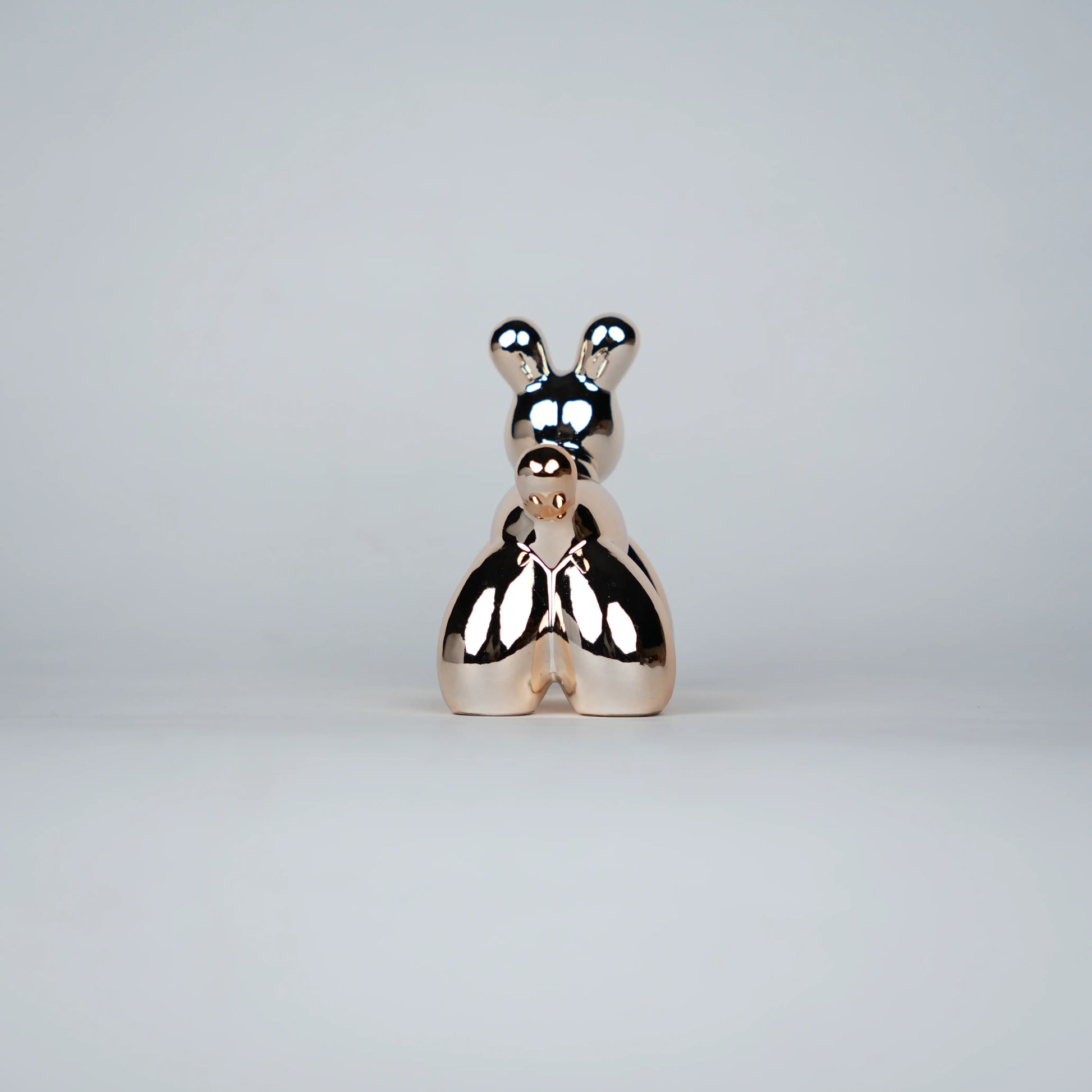 reflective rose gold poodle decor statues