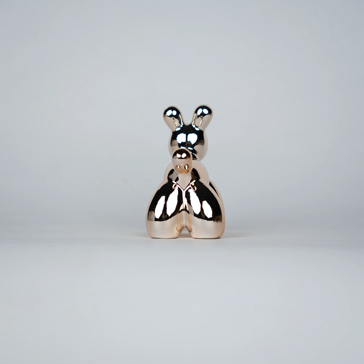 decorative dog figurine set with rose gold poodle decor for modern interiors