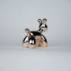decorative dog figurine set with rose gold poodle decor for modern interiors