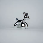 silver animal decor figurines with poodle sculptures for modern home styling
