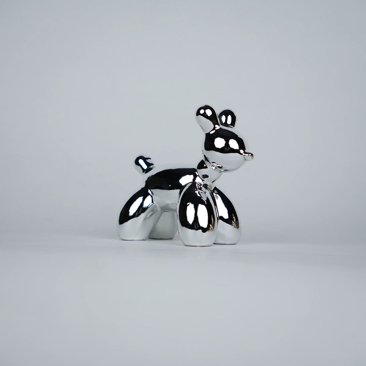 silver animal decor figurines with poodle sculptures for modern home styling