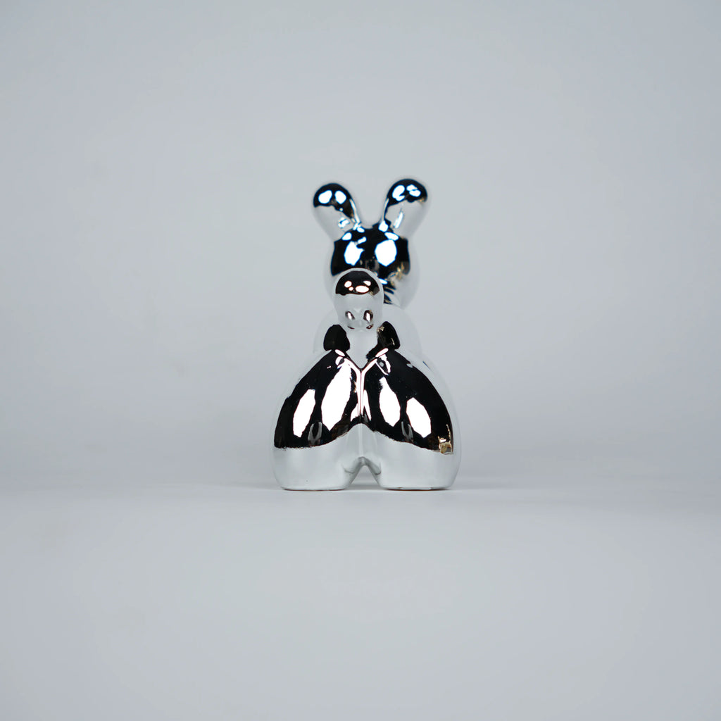 modern dog showpiece set with silver poodle decor for tabletop styling