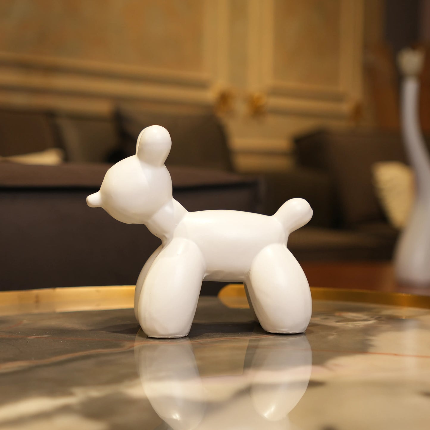 modern white poodle decor duo