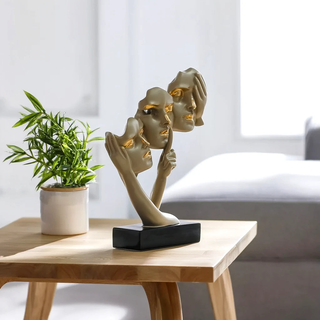abstract human figure decor sculpture with modern tabletop home decor accent