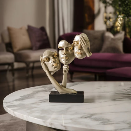 abstract human figure decor sculpture with modern tabletop home decor accent