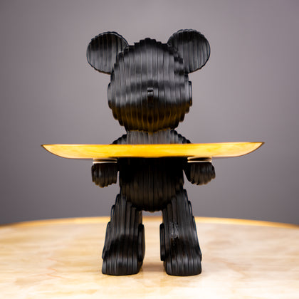 Contemporary decorative bear tray holder for elegant home interior arrangements