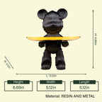 Modern artistic bear decor tray for elegant console table arrangements