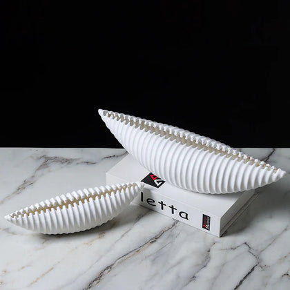 Contemporary ribbed decorative accent for console and tabletop styling