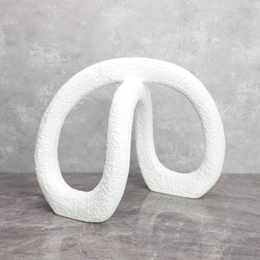 Minimal white abstract loop decor for contemporary home styling