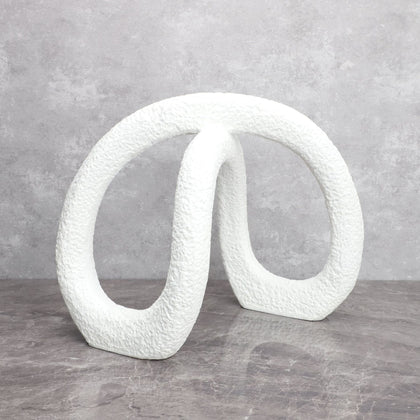 Minimal white abstract loop decor for contemporary home styling