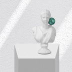 Modern white abstract bust sculpture with minimalist facial form displayed as a contemporary tabletop décor accent