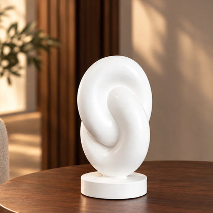 Infinity curve decor in matte white with smooth loop design for modern home styling