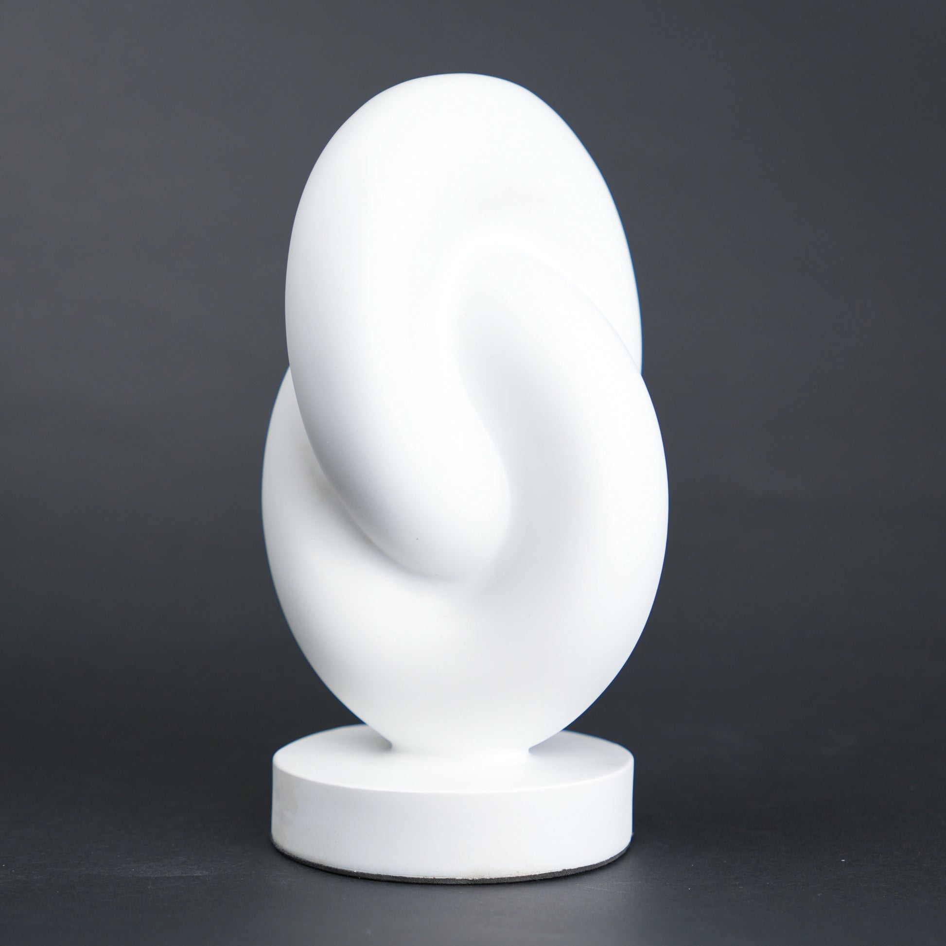 Infinity curve decor in matte white with smooth loop design for modern home styling