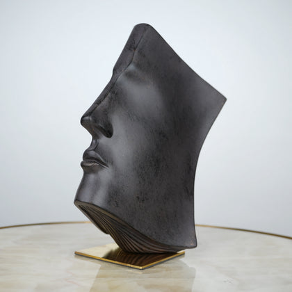 Abstract black face decor accent with artistic modern design for luxury interior styling