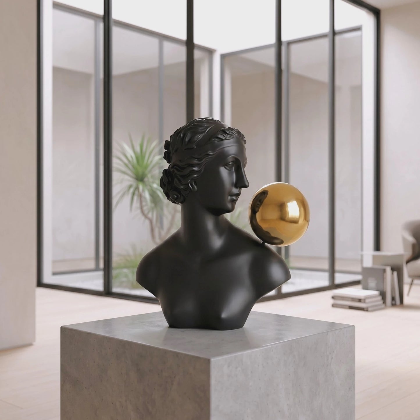 Serene Contemplation Figure - Black