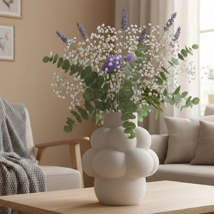 Luminara Orb Vase w/ lavender & gypsophila