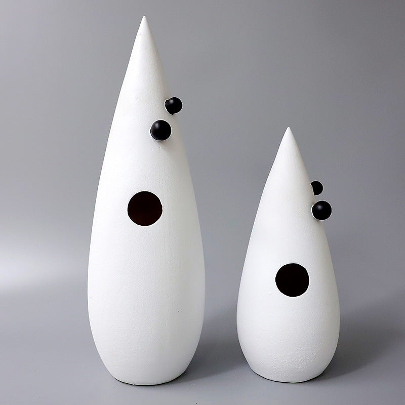 Abstract white decorative accent featuring gold details for contemporary home decor styling
