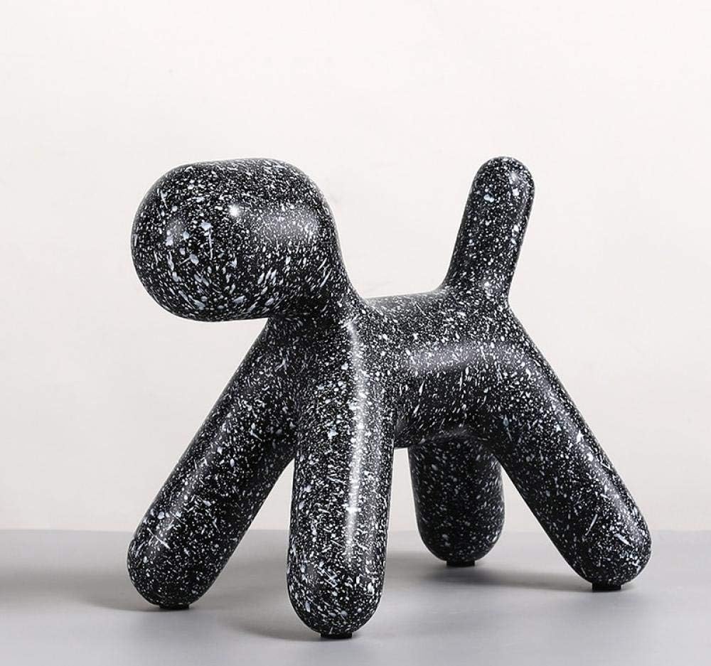 Contemporary black decorative dog accent featuring abstract balloon-inspired design for modern home interiors