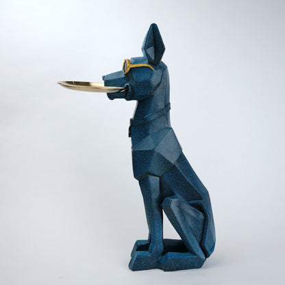 geometric dog butler decor with tray modern home accent