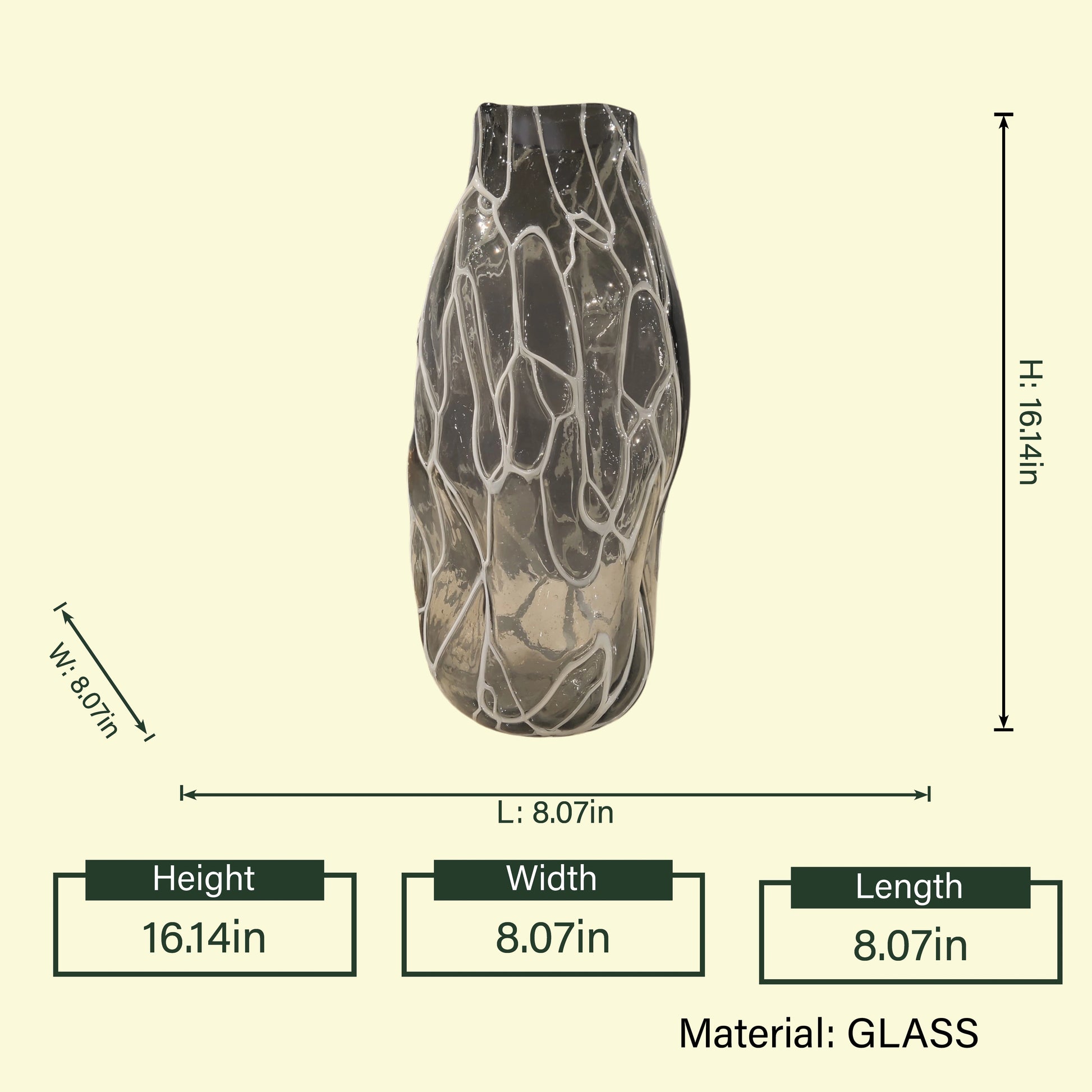 Designer glass flower vase for sophisticated table styling