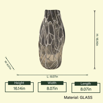 Designer glass flower vase for sophisticated table styling