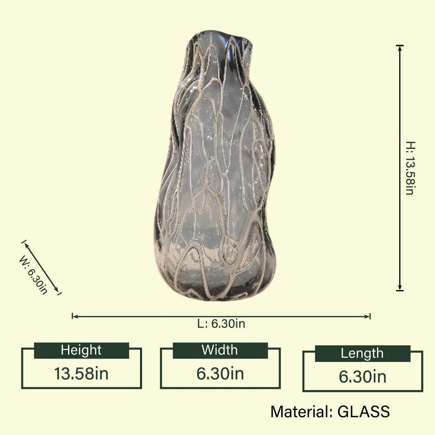 Ethereal Flow Freeform Glass Vase - Medium