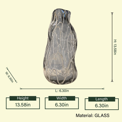 Ethereal Flow Freeform Glass Vase - Medium