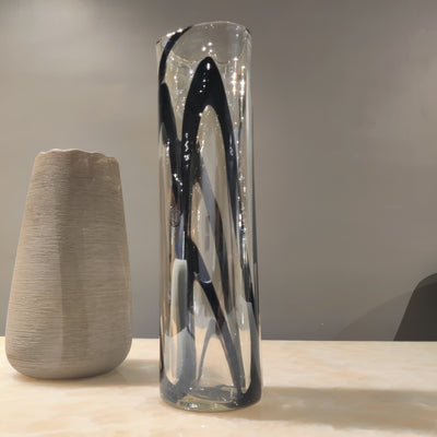 Nocturne Swirl Handblown Glass Vase