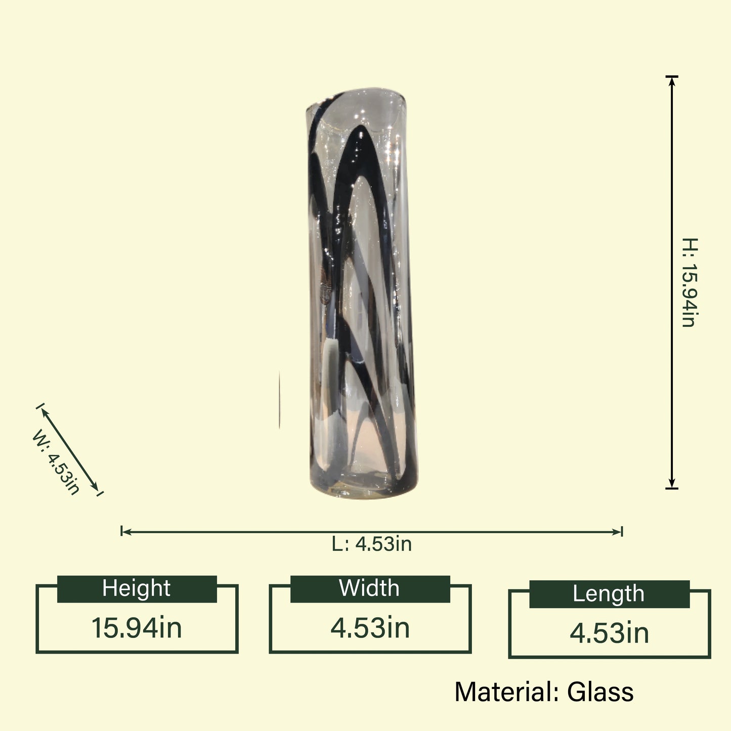 Nocturne Swirl Handblown Glass Vase
