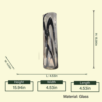 Nocturne Swirl Handblown Glass Vase