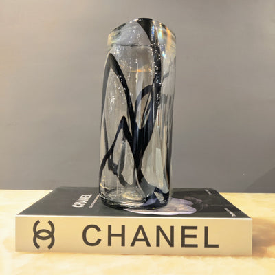 Midnight Swirl Handblown Glass Vase