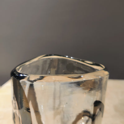 Midnight Swirl Handblown Glass Vase