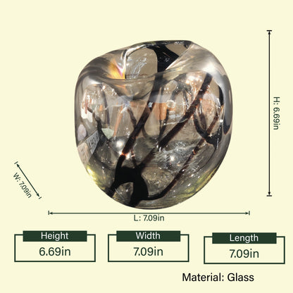 Contemporary smoke glass flower vase with rounded silhouette