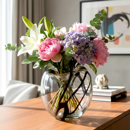 Obsidian Flow Handblown Glass Vase