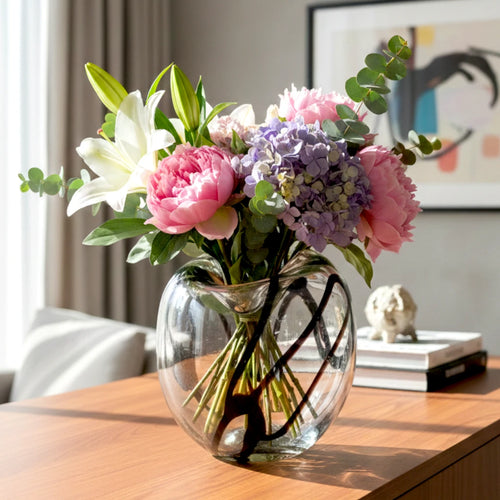 Obsidian Flow Handblown Glass Vase