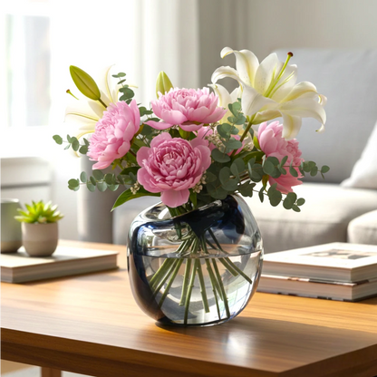 Obsidian Flow Handblown Glass Vase