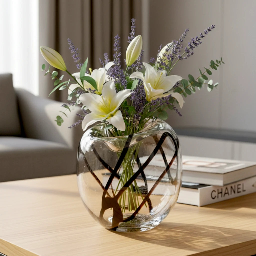 Obsidian Flow Handblown Glass Vase